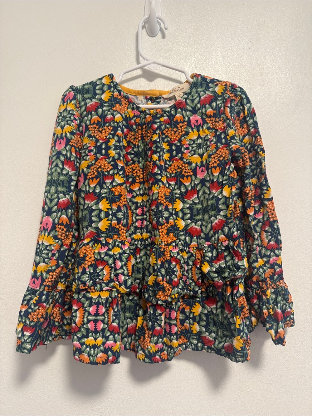 Matilda Jane Floral Ruffle Peplum Top in Navy, Yellow, Pink, Green